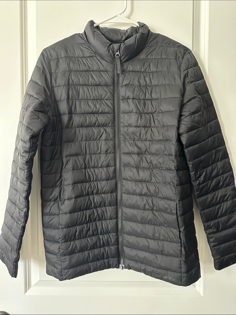New Lands’ End Black Insulated Down Alternative ThermoPlume Packable Jacket, Siz